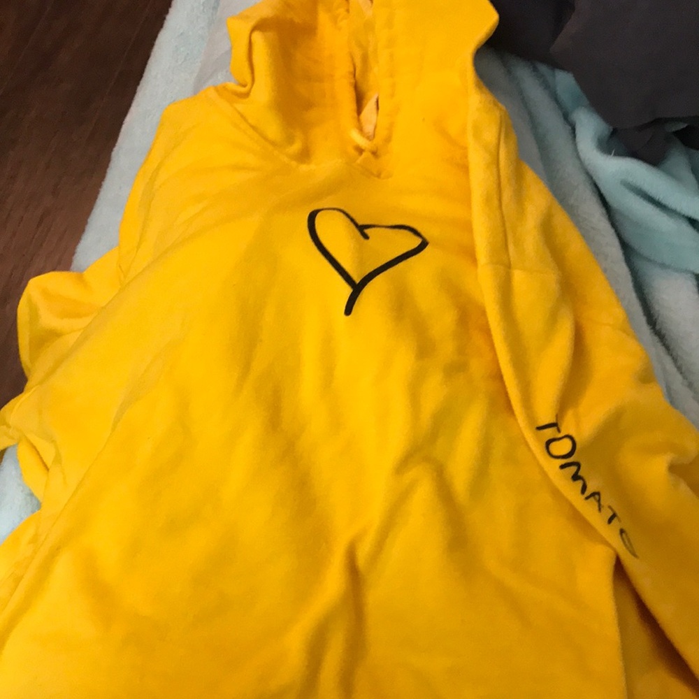 Yellow cropped hoodie